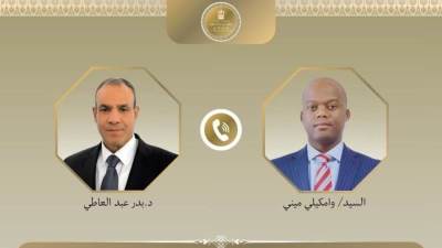 اتصال هاتفي بين وزير الخارجية وسكرتير عام اتفاقية التجارة الحرة القارية الأفريقية