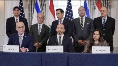 رسمياً فى واشنطن.. توقيع اتفاق إطارى مشترك بين لبنان وإسرائيل
