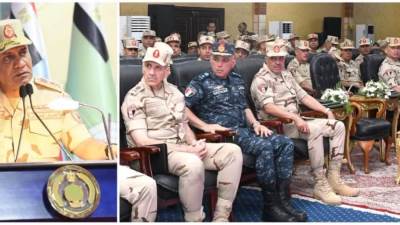 وزير الدفاع يشهد المرحلة النهائية من الرماية الصاروخية الليلية لقوات الدفاع الجوى