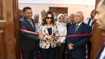 وزيرة التنمية ومحافظ القليوبية يفتتحان المركز التكنولوجي الجديد بالوحدة المحلية بأجهور الكبرى بمركز طوخ