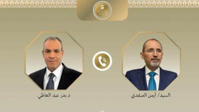 وزير الخارجية يبحث مع نظيره الأردني تطورات الأوضاع في الأراضي الفلسطينية والجهود الرامية لخفض التصعيد الإقليمي