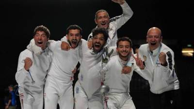 المنتخب القومي للمبارزة يهزم إسرائيل ويتوج ببرونزية بطولة العالم للفرق في إنجاز تاريخي
