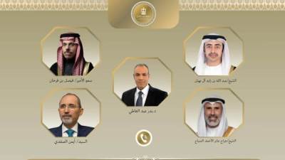 وزير الخارجية يتلقى اتصالات هاتفية من وزراء خارجية السعودية والإمارات والأردن والكويت لمتابعة التطورات الإقليمية