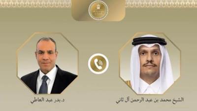 وزير الخارجية يبحث هاتفياً مع رئيس مجلس الوزراء وزير خارجية قطر تطورات الأوضاع الإقليمية
