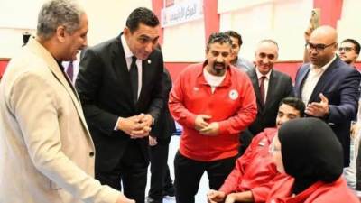 وزير الشباب والرياضة يتفقد المركز الأوليمبي ويلتقي منتخبات البوتشيا ورفع الأثقال وألعاب القوى البارالمبية