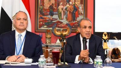 وزير الخارجية يلتقي أبناء الجالية المصرية في نيويورك