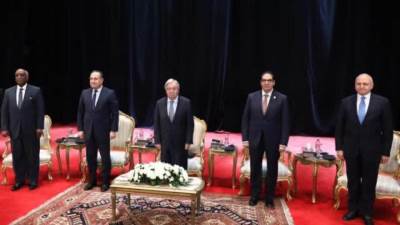 الأمين العام للأمم المتحدة يلقي محاضرة تذكارية بجامعة القاهرة احتفالا بيوم الأمم المتحدة بحضور وزير التعليم العالي والقائم بأعمال وزير الثقافة ورئيس الجامعة