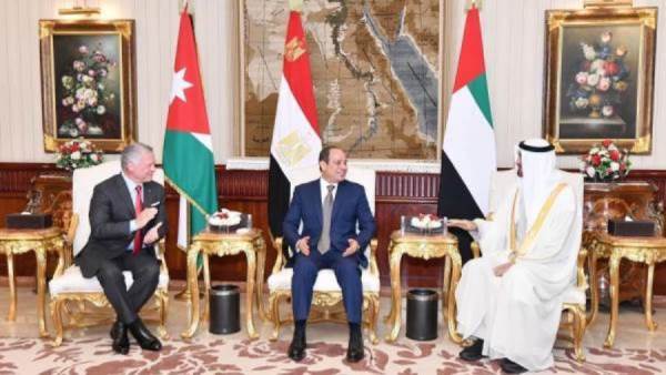 الاجتماع الثلاثي بين السيسي والعاهل الأردني وولي عهد أبو ظبي