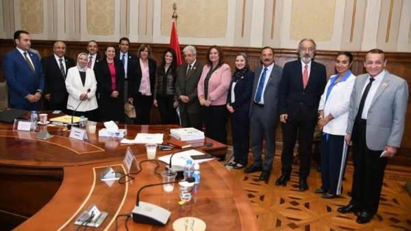 رانيا المشاط واعضاء لجنة الشئون الخارجية والعربية