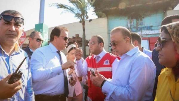 وزير الصحة يتابع حريق كارفور
