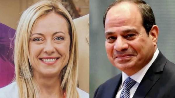 رئيس مصر ونظيرته الإيطالية