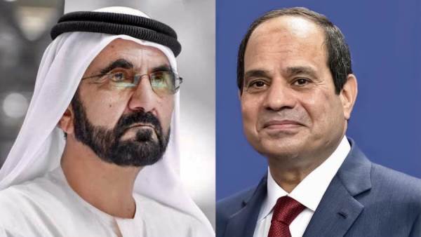 الرئيس السيسى يشيد بجهود الشيخ محمد بن راشد الداعمة لمصر