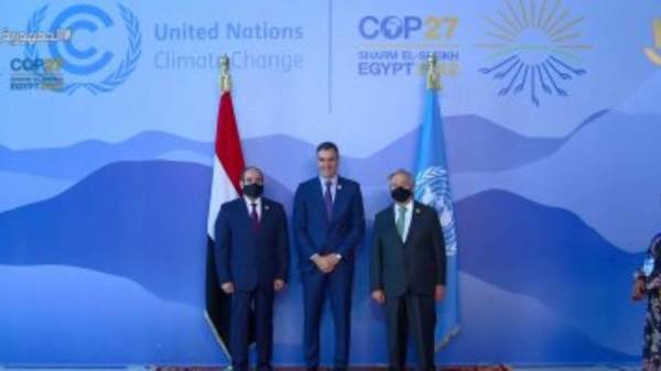 السيسي و بيدرو سانشيز و أنطونيو جوتيريش