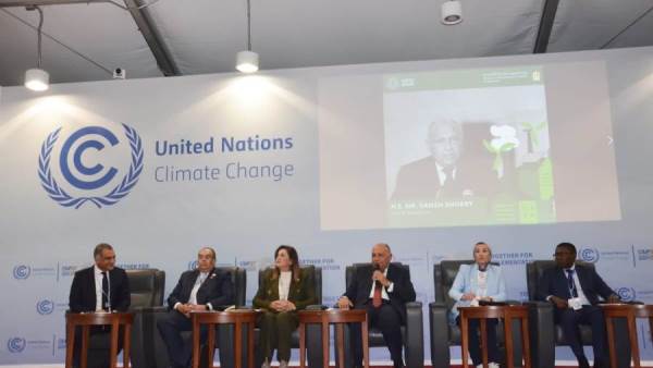شكري يشارك في إفتتاح يوم الحلول المناخية الخاص بمؤتمر COP27