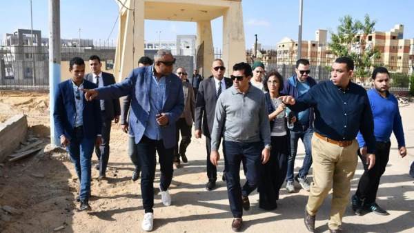 صبحي يتابع اللمسات النهائية للأعمال الإنشائية بمركز شباب الجزيرة ٢ للتنمية الشبابية