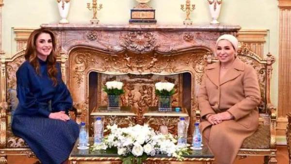 انتصار السيسي والملكة رانيا