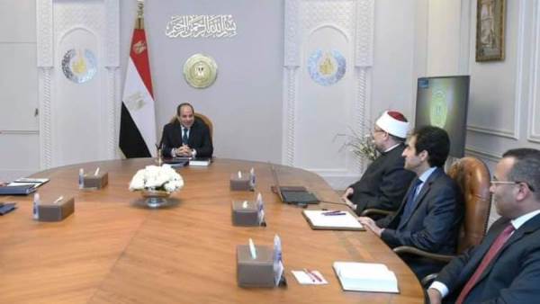 جزء من اجتماع الرئيس عبدالفتاح السيسى