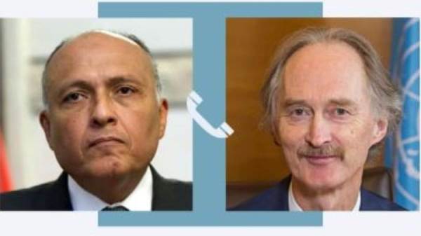 اتصال هاتفي بين الوزير سامح شكري والمبعوث الأممى لدى سوريا