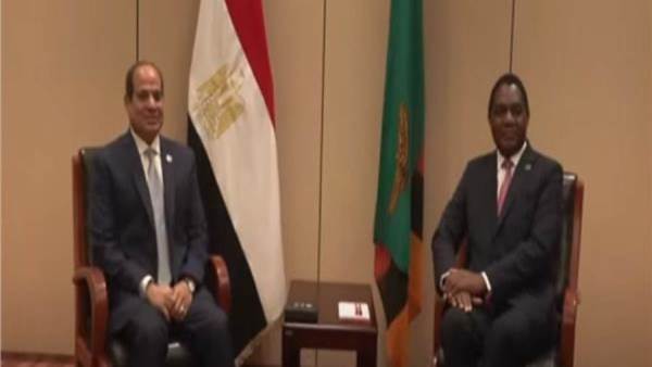الرئيس السيسي ورئيس زامبيا