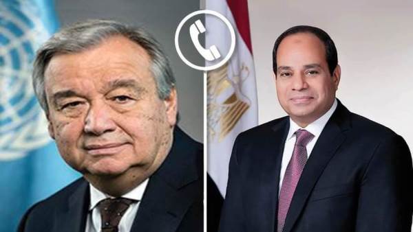 الرئيس السيسي وسكرتير الأمم المتحدة